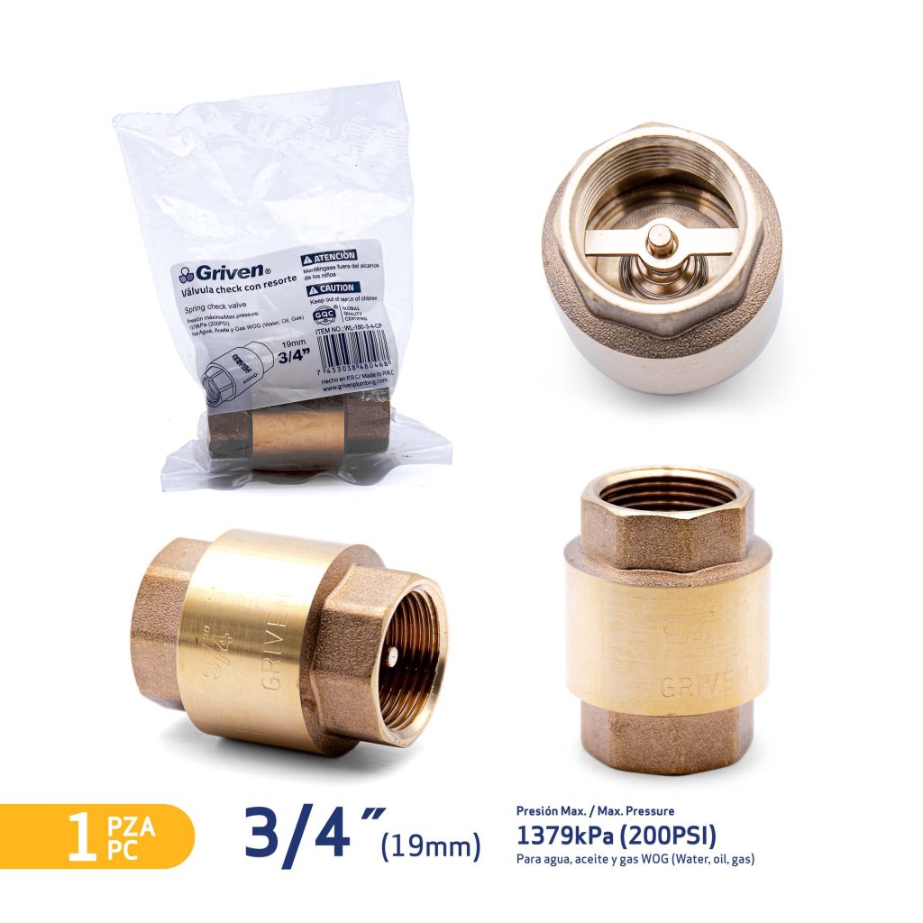 Valvula check GRIVEN (piton de bronce)