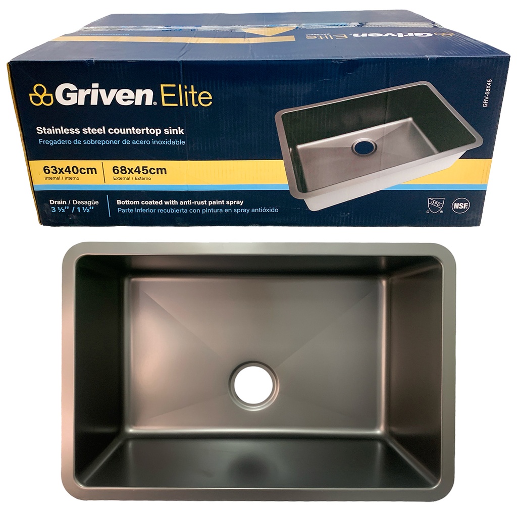 Fregadero negro GRIVEN (68cm x 45cm)