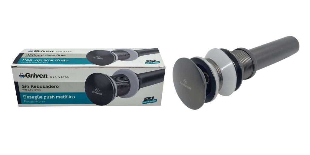 Desague metalico 1.1/4'' sin rebosadero GRIVEN (gun metal)