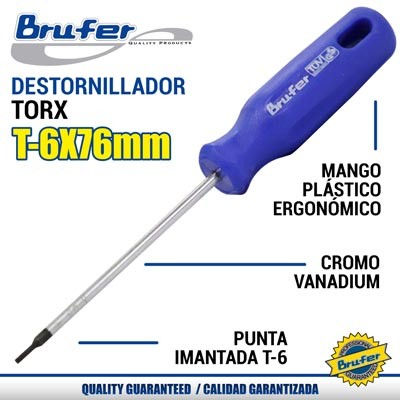 Destornillador torx T-6 BRUFER