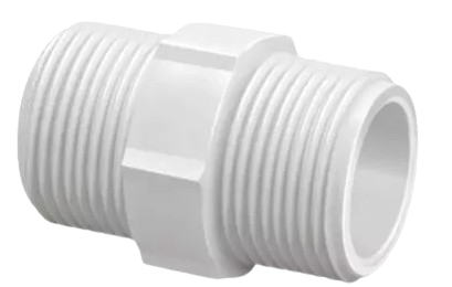 Niple pvc 1/2'' rosca corrida (blanco)