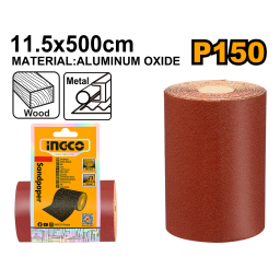 Lija 11,5cm x 500cm grano 150 INGCO