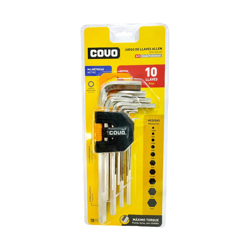 Llave allen milimetrica COVO (set 10pz)