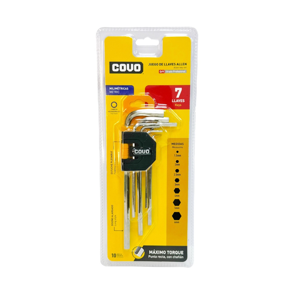 Llave allen milimetrica COVO (set 7pz)