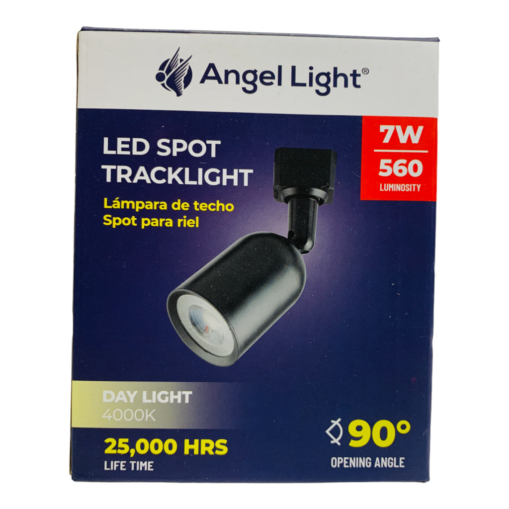 LAMPARA DE TECHO SPOT 7W NEGRO PARA RIEL ANGEL LIGHT