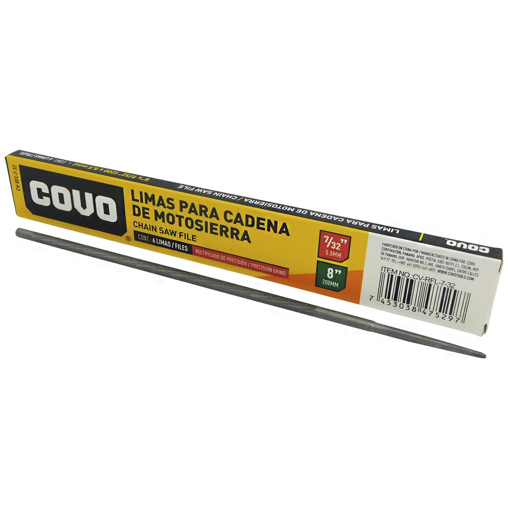 Lima para cadena de motosierra 7/32'' COVO (set 6pz)