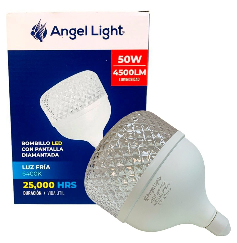 Bombillo led con pantalla diamantada 50w e27 6400k ANGEL LIGHT