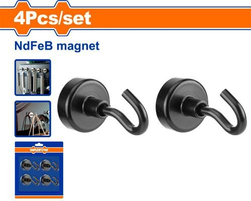 Gancho magnetico 3kg negro WADFOW (set 4pz)