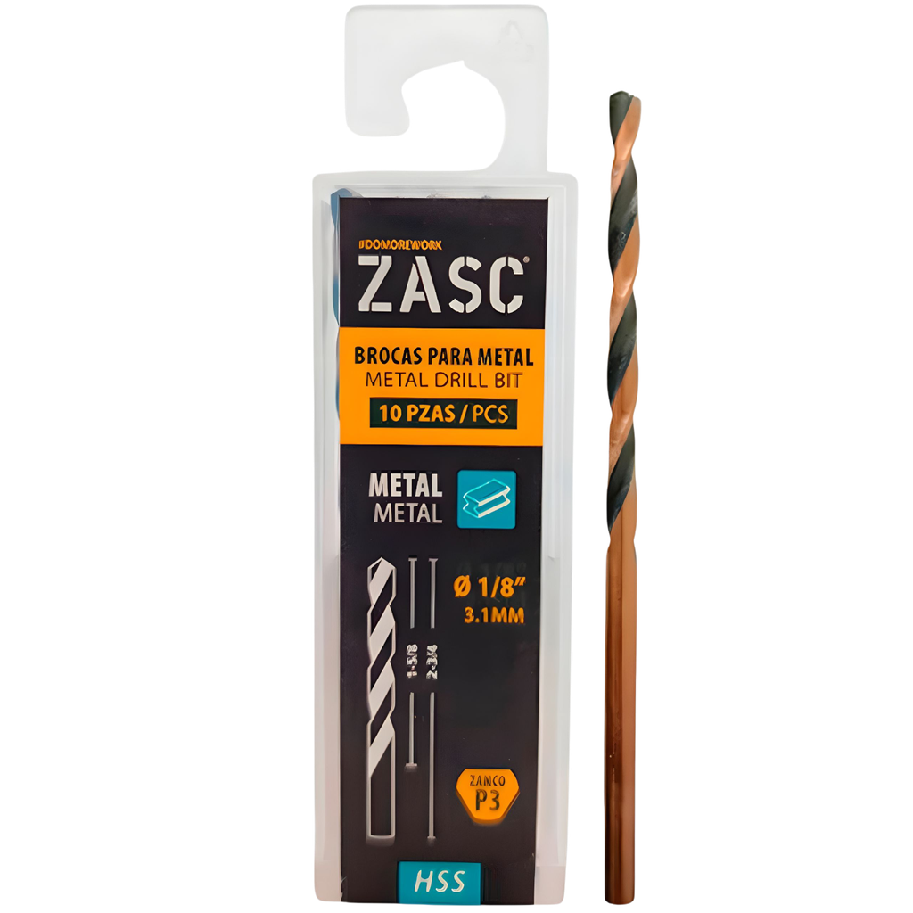 Mecha para metal hss 1/8" x 2.3/4'' ZASC (set 10 pzas)