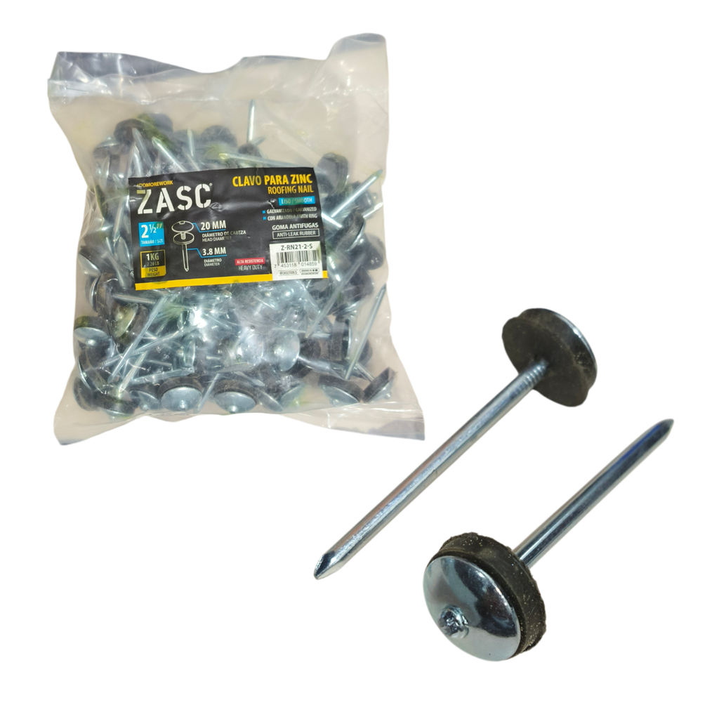 Clavo para techo 2.1/2" x 20mm x 3.8mm ZASC (1Kg)