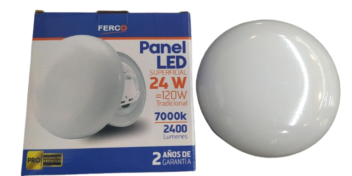 Lampara led sobreponer 24w 7000k ac85-265v FERCO