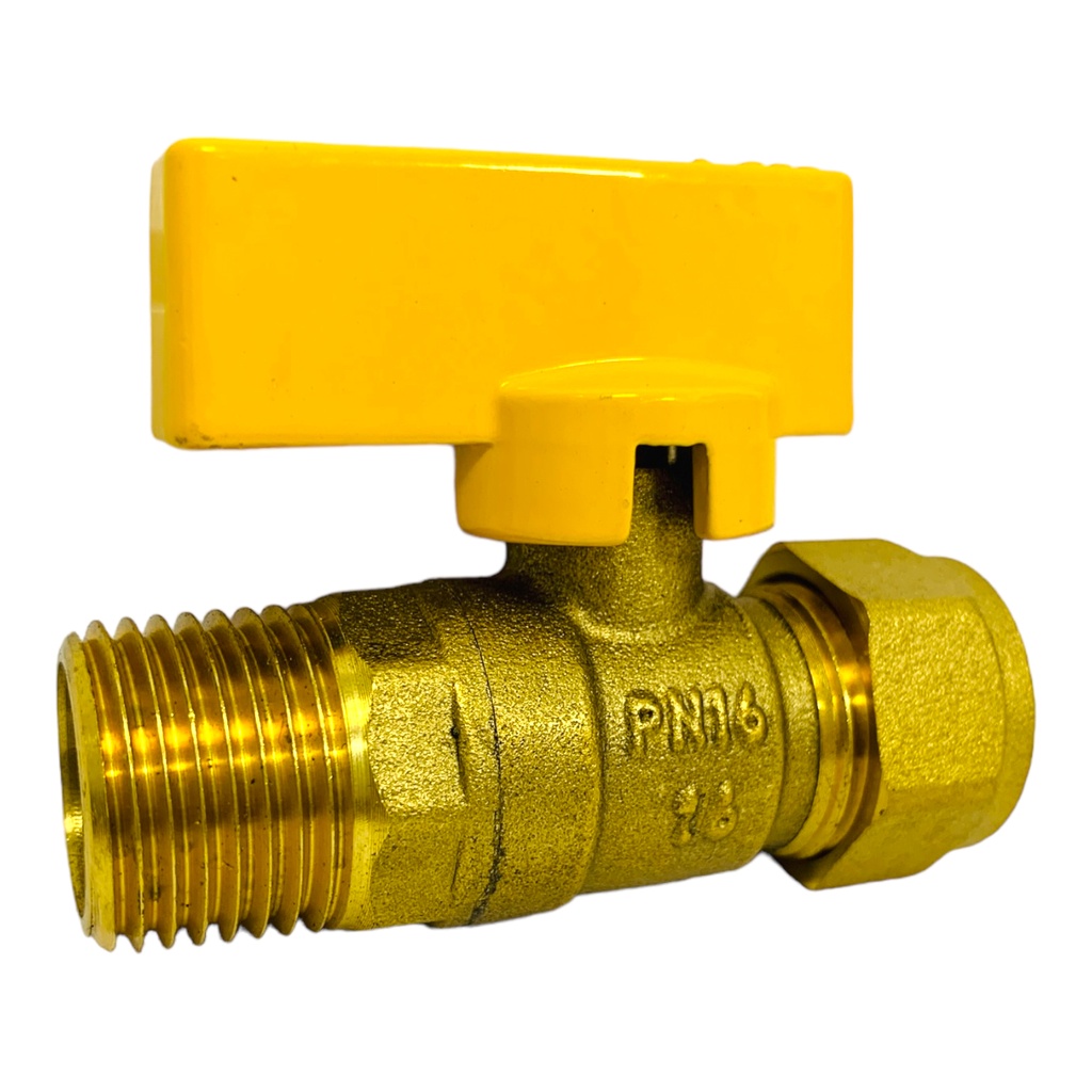 Válvula para gas M-1/2" x 16mm GRIVEN