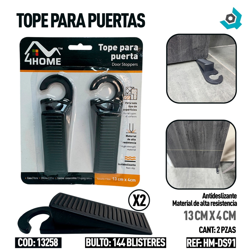 Tope de goma para puerta 4HOME (set 2pz)