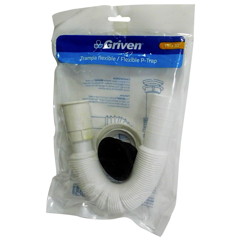 Sifon flexible para lavamanos con trampa GRIVEN (1.1/4'' x 30")