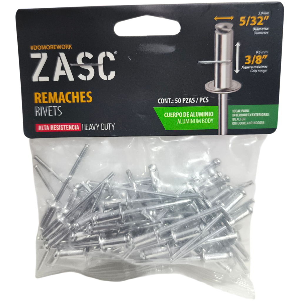 Remache 5/32" x 3/8" ZASC (set 50pz)