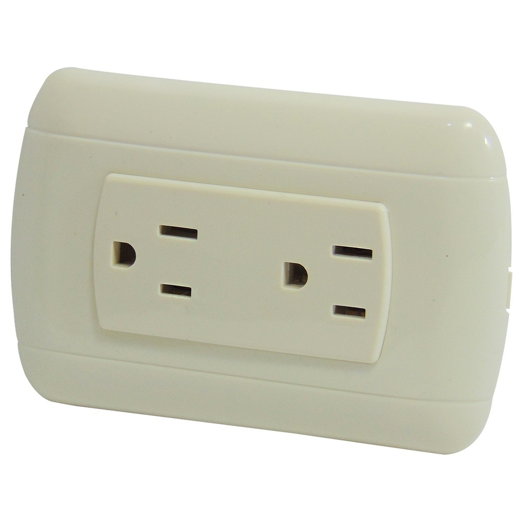 Tomacorriente doble 2p + t ac127v TROEN (marfil)