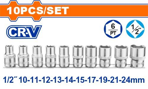 Dados hexagonales 1/2" milimetrico WADFOW (set 10pz)