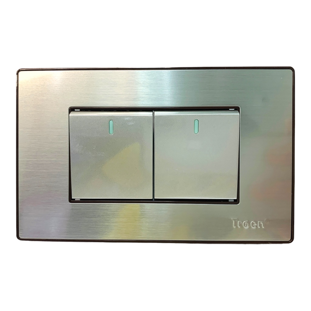 INTERRUPTOR DOBLE STANDARD A/INOX 10A TROEN