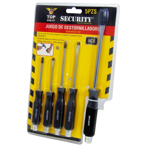 JUEGO DESTORNILLADORES (5Pzs) SECURITY