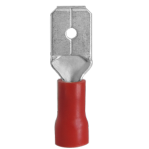 Terminal rojo macho 22 a 16, d=4.75mm=3/16 plg ANDELI (Paquete 100 unds)