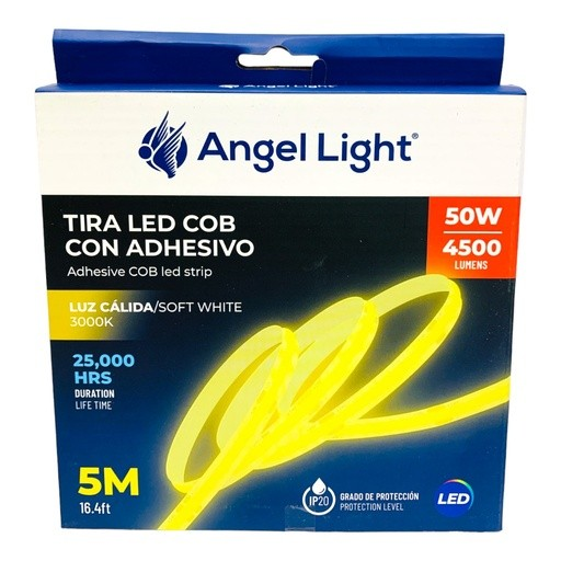 TIRA DE LUZ LED CON ADHESIVO 50W 5 MTS LUZ CALIDA 3000K ANGEL LIGHT