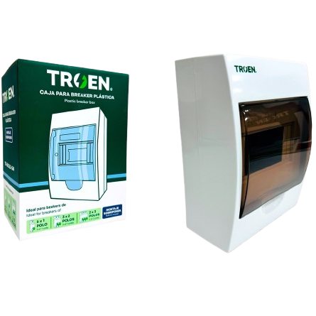 Caja para breaker termomagnético 6 circuitos sobreponer TROEN