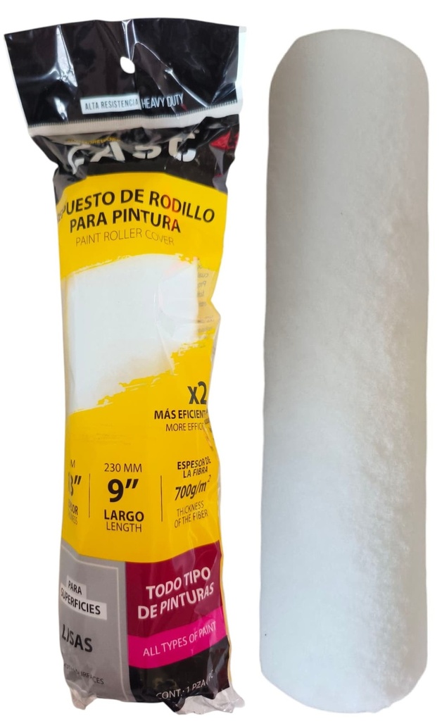 Funda para rodillo 9" x 12mm ZASC (superficie lisa)