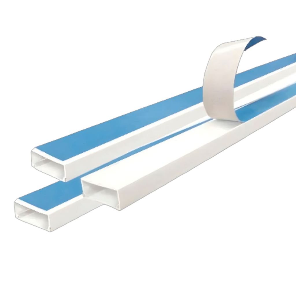 Canaleta blanca autoadhesiva 10mm x 10mm x 2metros TRIC