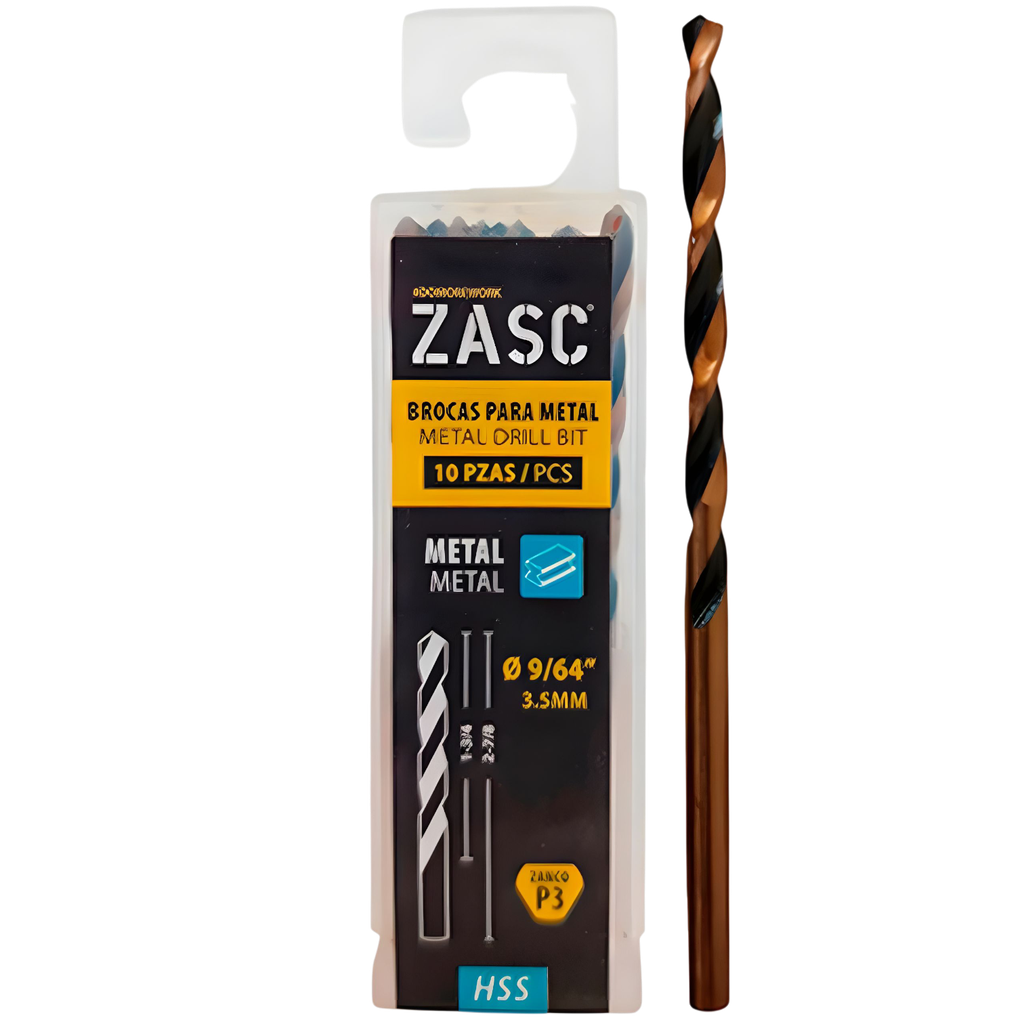 Mecha para metal hss 9/64" x 2.7/8'' ZASC (set 10 pzas)