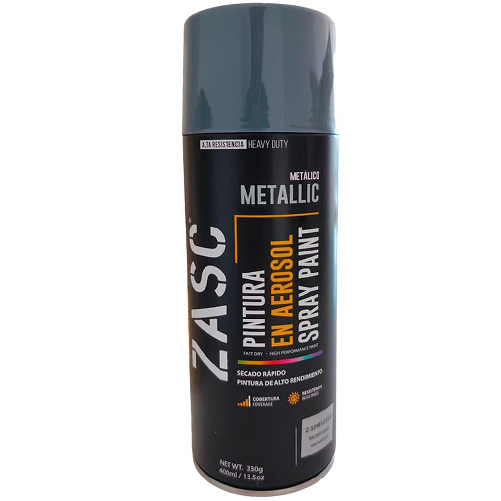 Aerosol metálico gris plateado 400ml ZASC