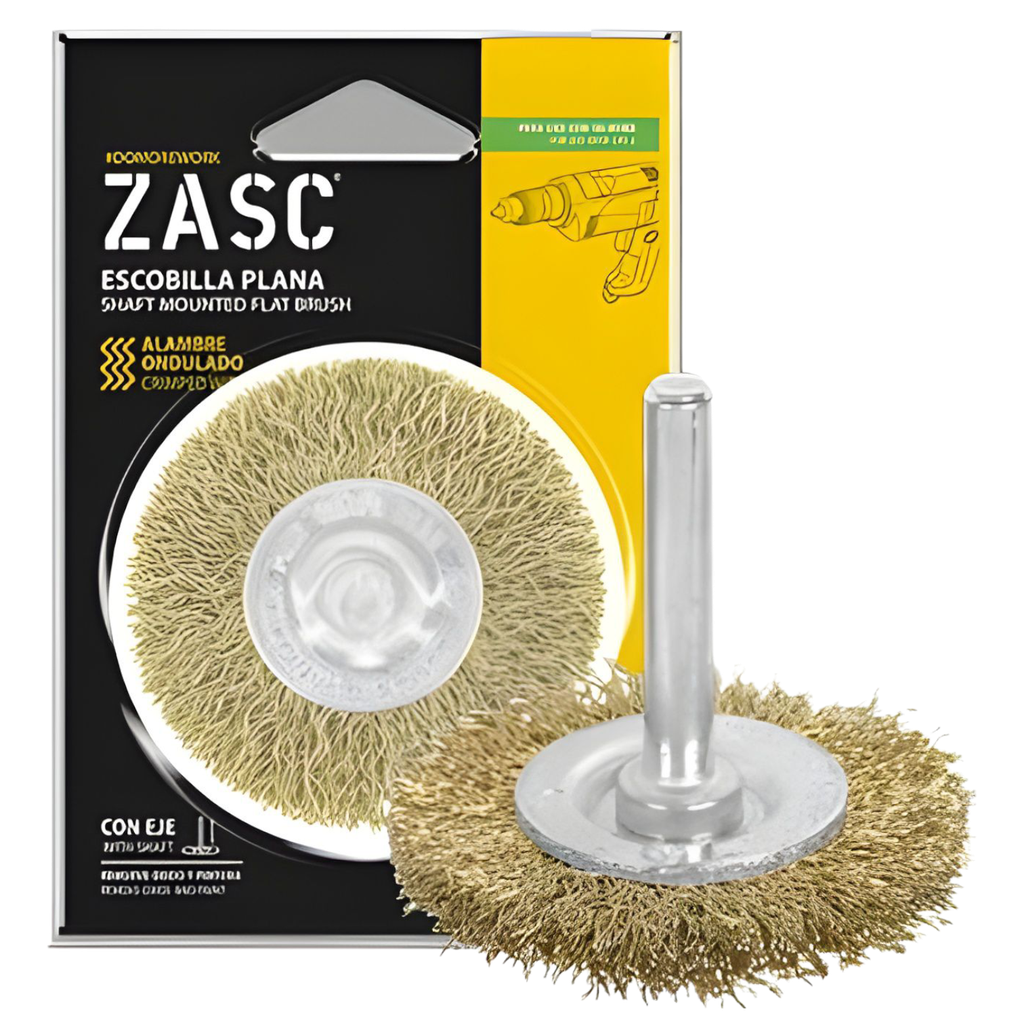 Cepillo plano de alambre ondulado tipo espiga 1/4'' x 2" ZASC