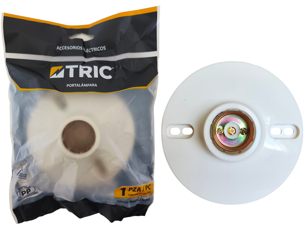 Sócate plafón plástico e27 ac127-250v marfil TRIC (máximo 150w)