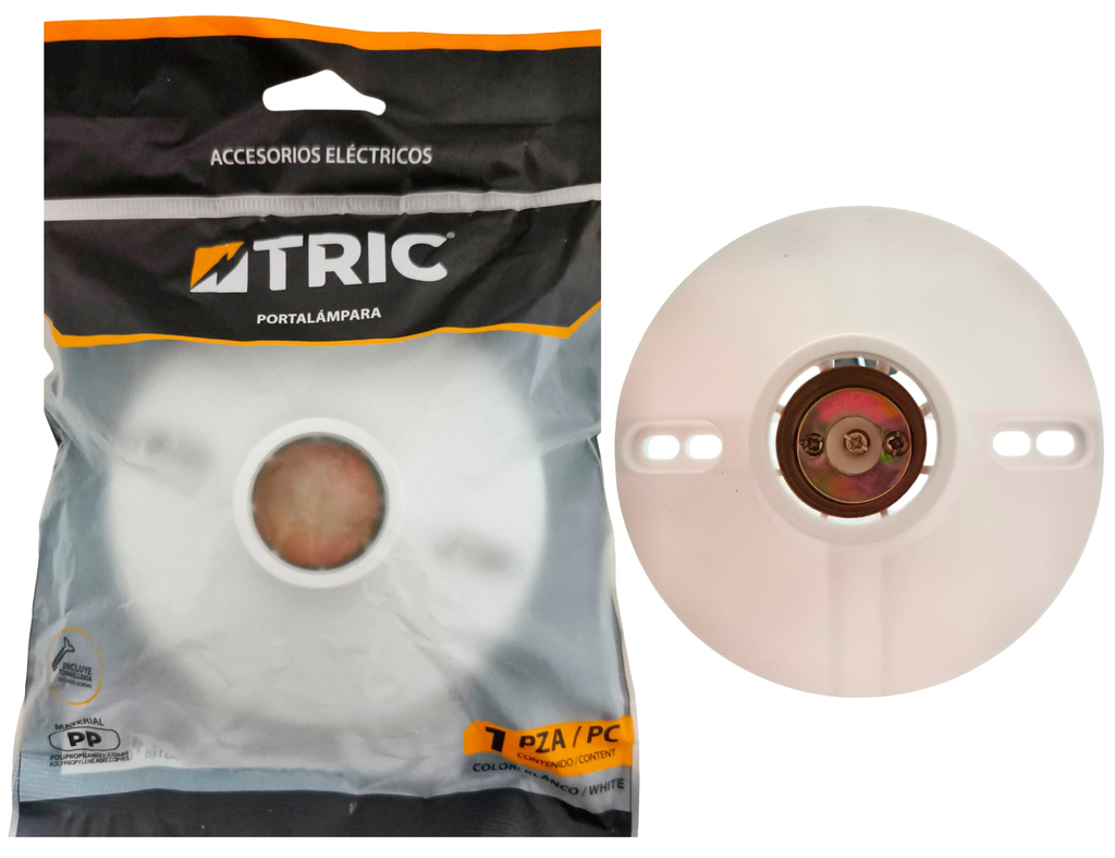 Sócate plafón plástico e27 ac127-250v blanco TRIC (máximo 150w)