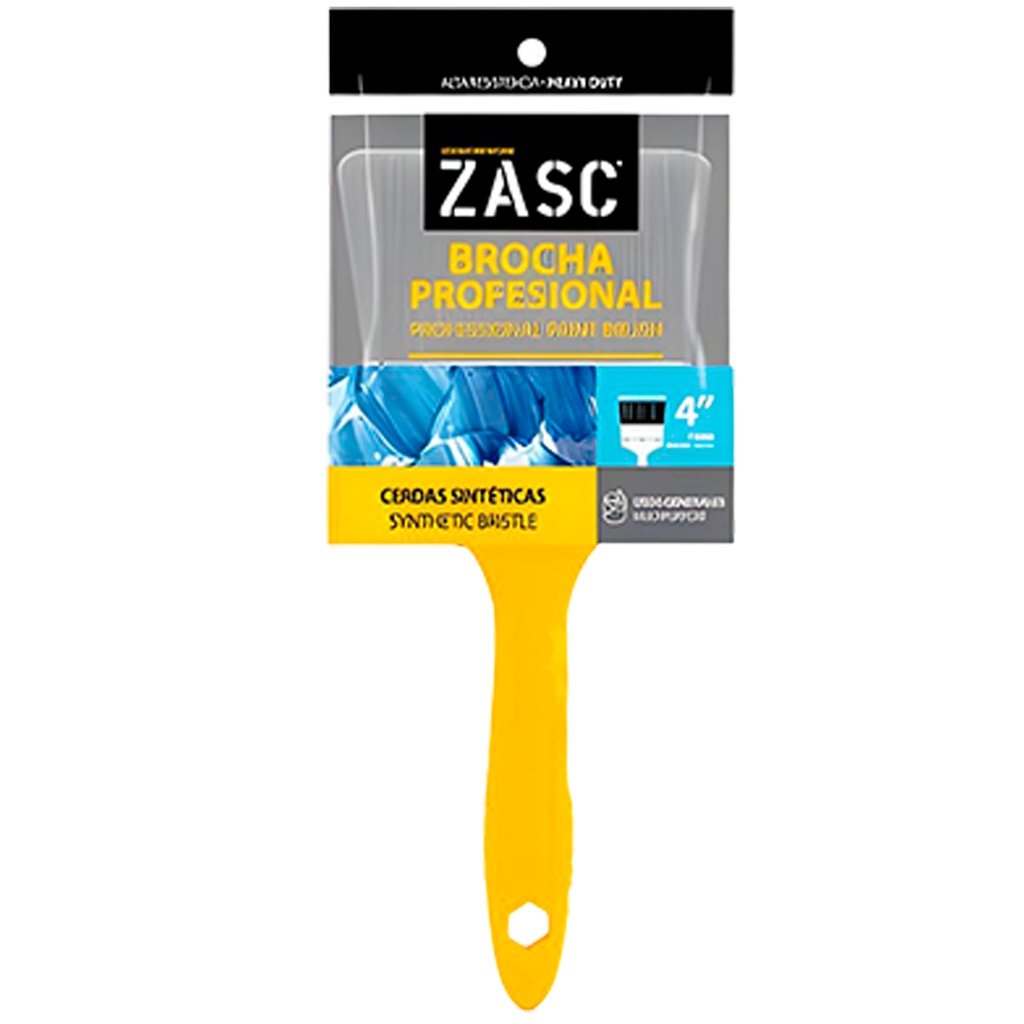 Brocha cerdas sinteticas negra 4" ZASC