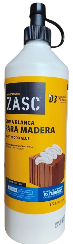 Pega blanca multiuso para madera ZASC (500ml)