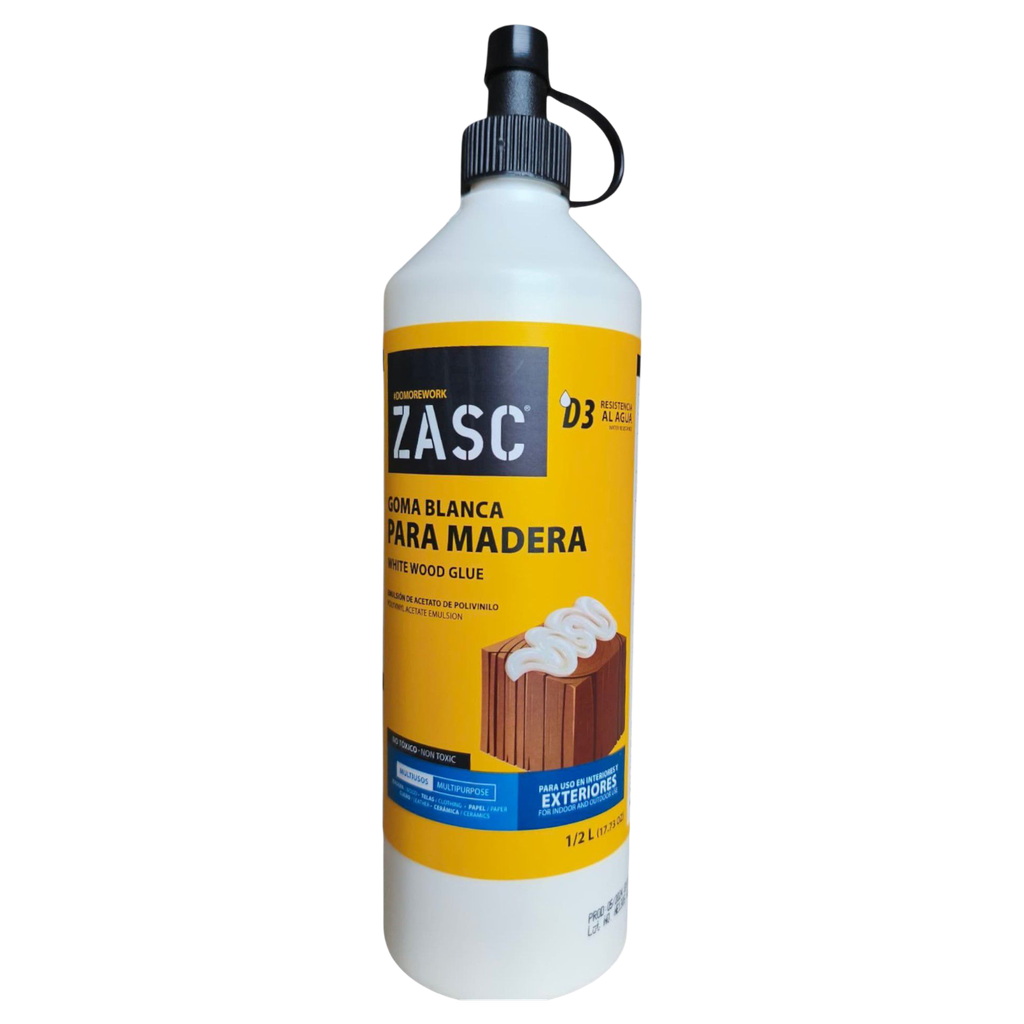 Pega blanca multiuso para madera ZASC (500ml)