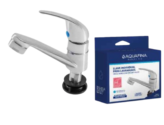 Grifería lavamanos individual mr1/2'' AQUAFINA (cromado)