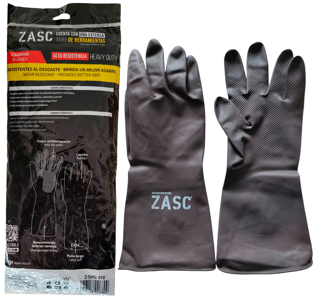 Guante industrial 14" palma antiderrape ZASC (par) (talla única)