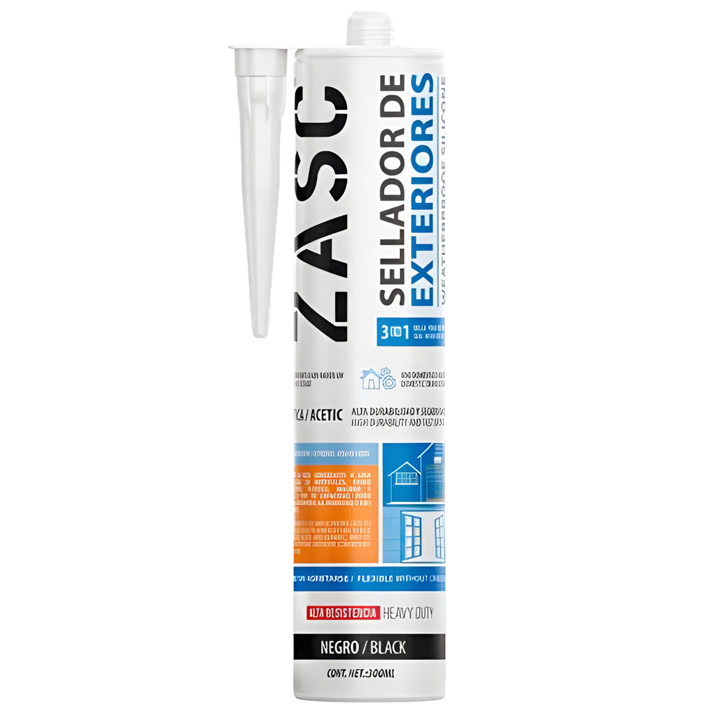 Sellador de exteriores acético negro 300ml ZASC