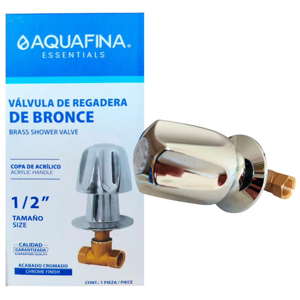 Válvula de bronce para ducha individual hr1/2'' x hr1/2'' AQUAFINA (cromado)