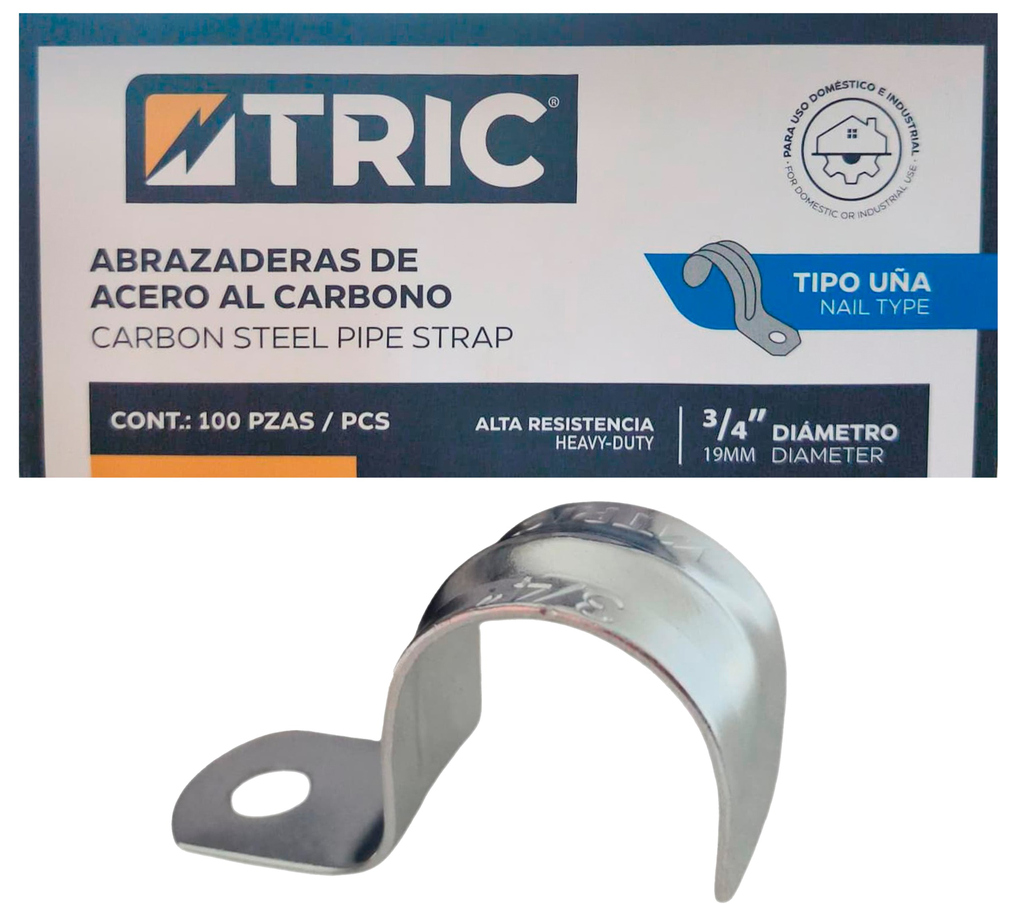 Abrazadera emt sencilla 3/4'' TRIC (set 100pz)