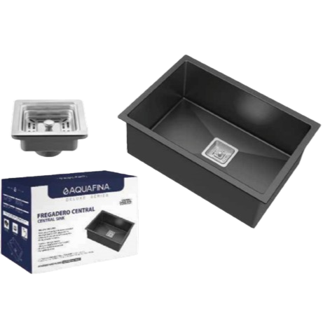 Fregadero 1 ponchera 60cm x 45cm AQUAFINA (gun metal)
