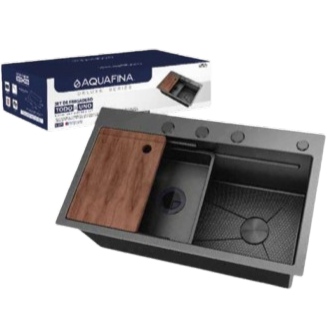 Fregadero sobreponer 1 ponchera 80cm x 45cm AQUAFINA (gunmetal)