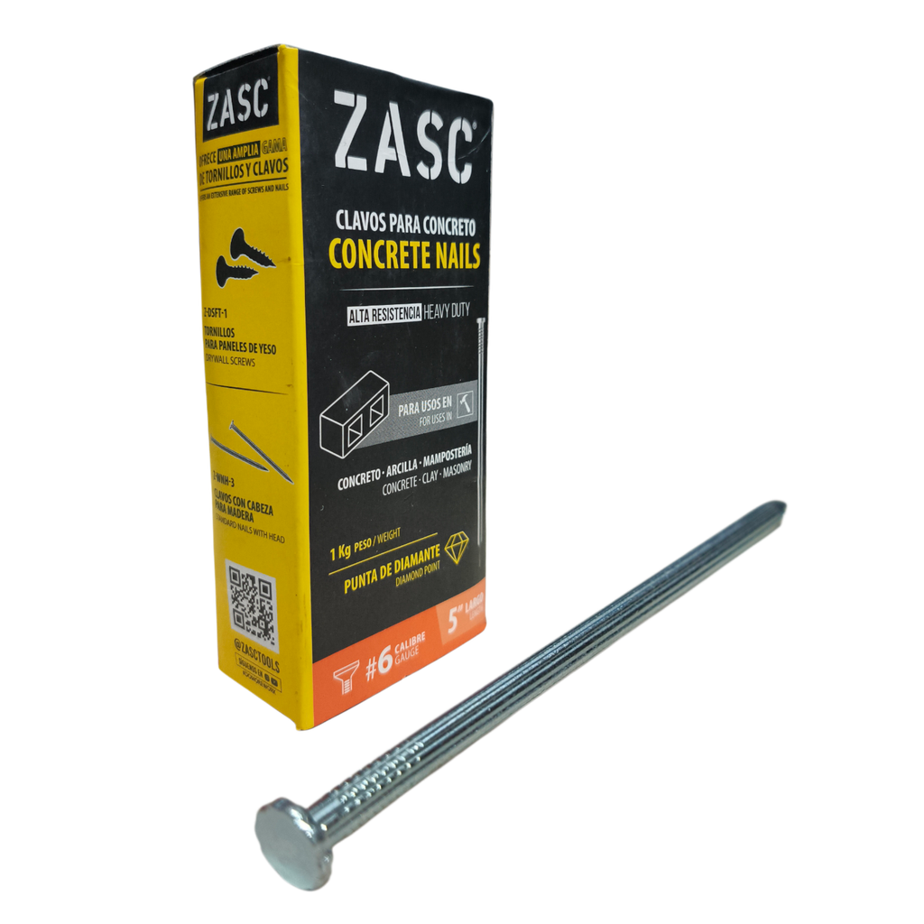 Clavo para concreto #6 x 5" ZASC (1 kg)