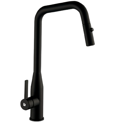 Grifería fregadero monomando rek extensible BELT-G (negra)