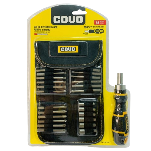 Destornillador con puntas y dados COVO (set 26pz)