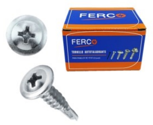 Tornillo autoroscante cabeza pan de arandela #8 x 1" FERCO (190pz)