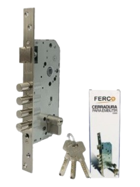Cerradura de embutir 50mm FERCO (Cilindro 60mm)