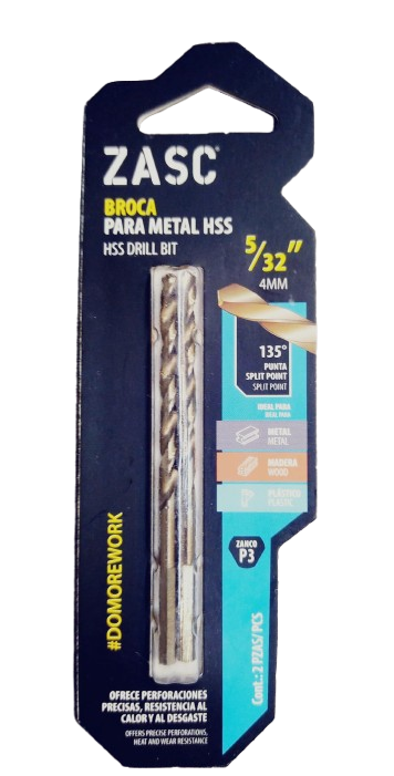 Mecha para metal 5/32" (Set 2pzas) ZASC