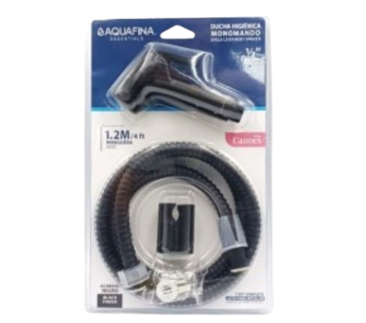 Ducha telefono plastica Negra Cannes (1.2mts) AQUAFINA